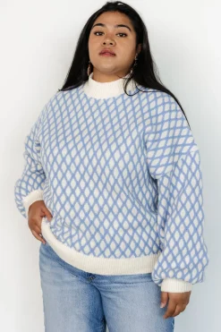 New Baltic Born Hendrix Diamond Knit Sweater | Blue