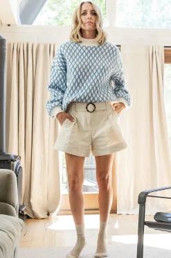 New Baltic Born Hendrix Diamond Knit Sweater | Blue
