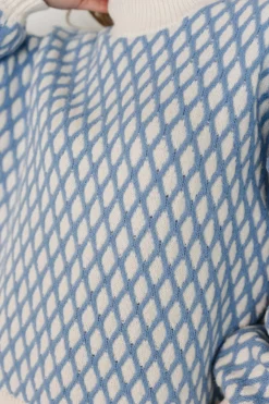 New Baltic Born Hendrix Diamond Knit Sweater | Blue