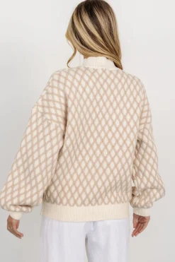 Outlet Baltic Born Hendrix Diamond Knit Sweater | Taupe