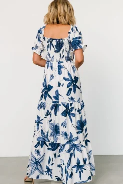Best Baltic Born Hilaria Maxi Dress | White + Blue White+Blue