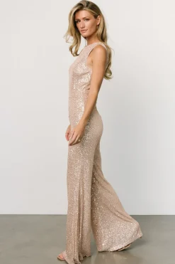 Best Baltic Born Hillary Sequin Jumpsuit | Rose Gold RoseGold