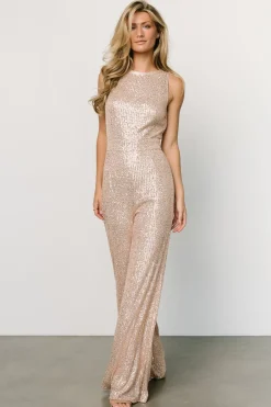 Best Baltic Born Hillary Sequin Jumpsuit | Rose Gold RoseGold