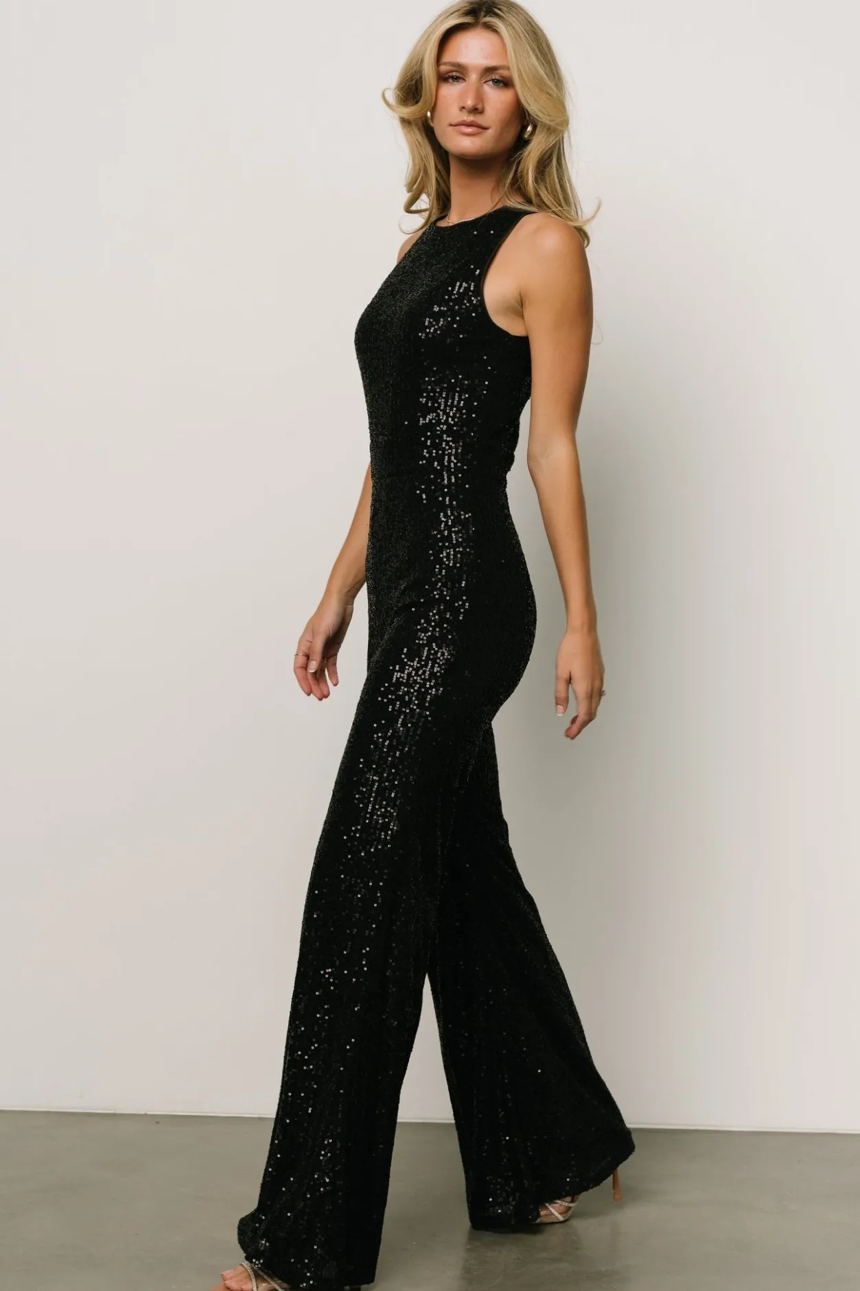 Clearance Baltic Born Hillary Sequin Jumpsuit | Black