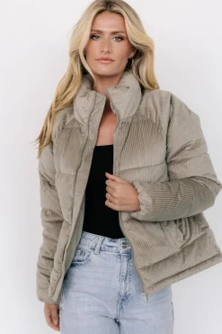 Fashion Baltic Born Holden Corduroy Puffer Jacket | Dusty Sage DustySage
