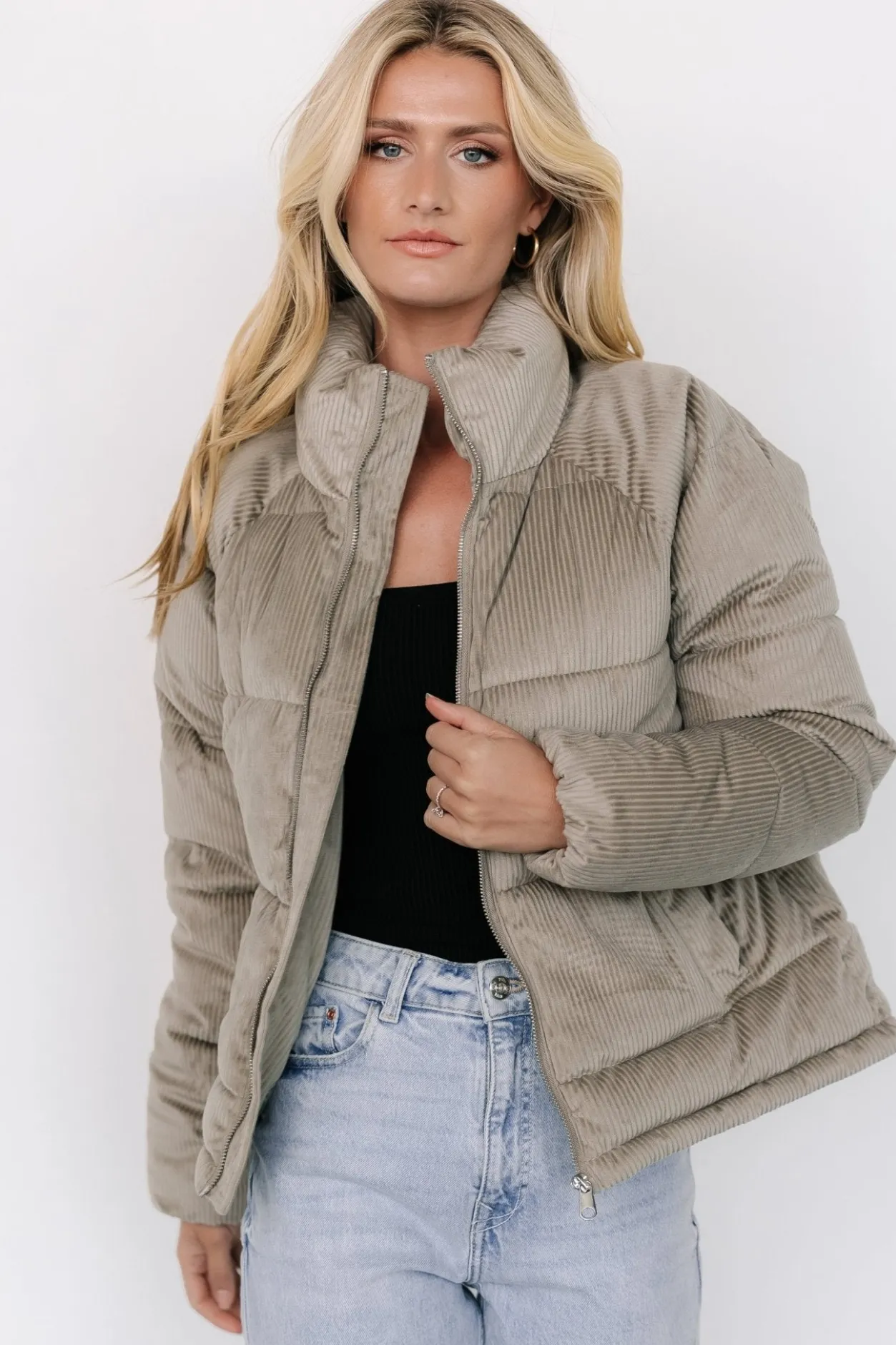 Fashion Baltic Born Holden Corduroy Puffer Jacket | Dusty Sage DustySage