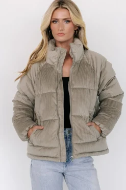 Fashion Baltic Born Holden Corduroy Puffer Jacket | Dusty Sage DustySage
