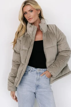 Fashion Baltic Born Holden Corduroy Puffer Jacket | Dusty Sage DustySage