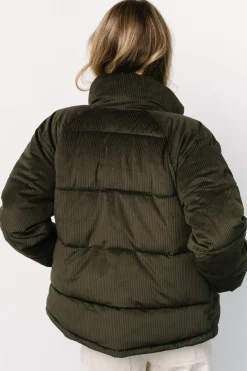 Clearance Baltic Born Holden Corduroy Puffer Jacket | Olive Charcoal OliveCharcoal