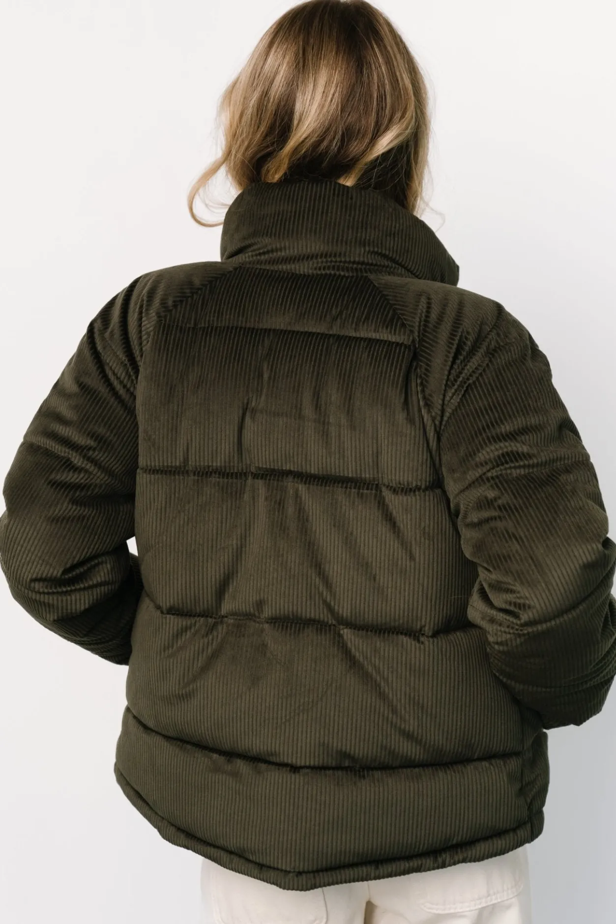 Clearance Baltic Born Holden Corduroy Puffer Jacket | Olive Charcoal OliveCharcoal