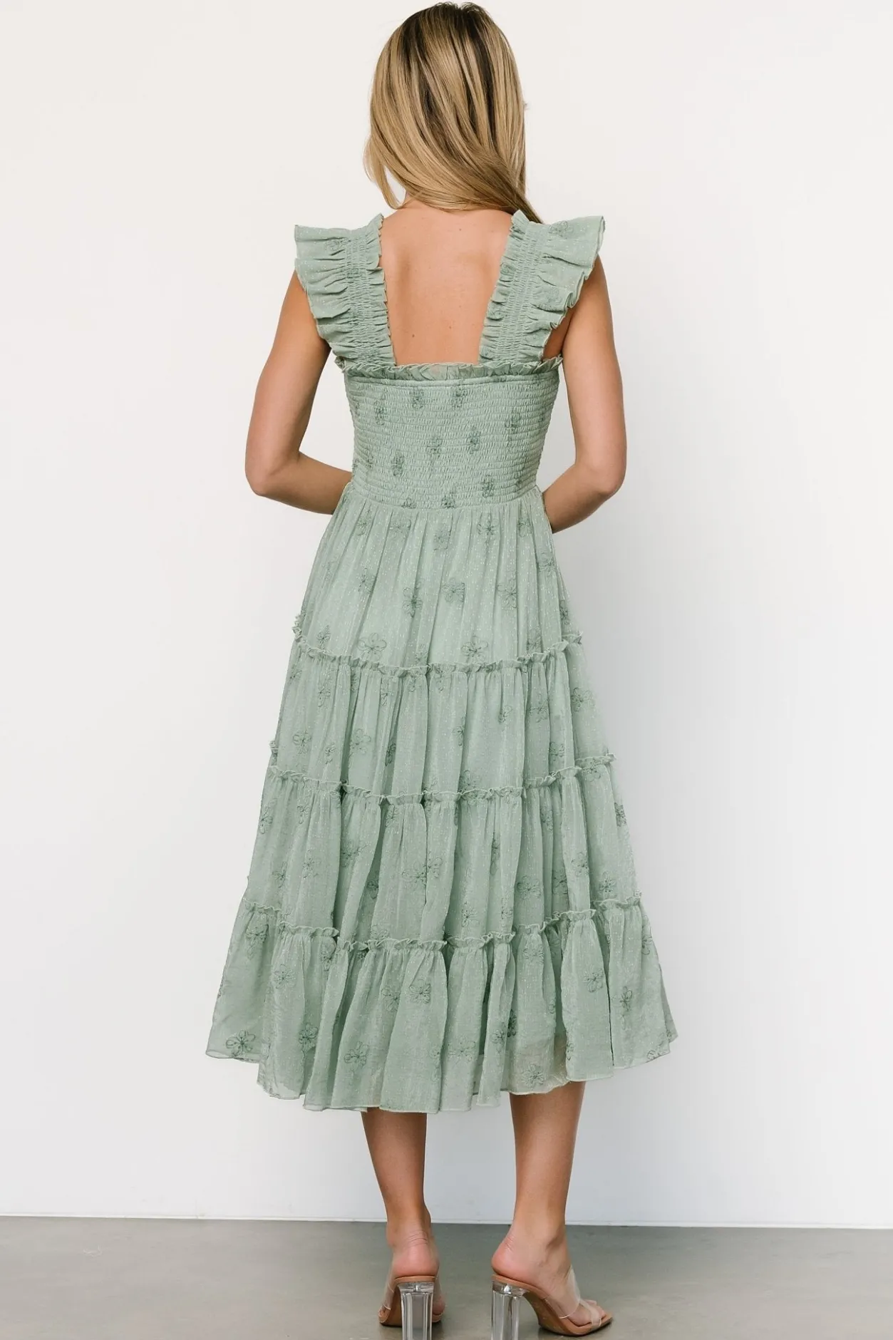 Sale Baltic Born Holland Embroidered Dress | Light Sage LightSage