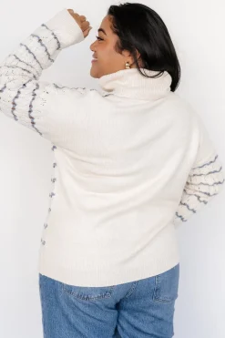 Hot Baltic Born Hollis Knit Sweater | Ivory + Blue Ivory+Blue