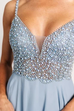 Sale Baltic Born Honor Beaded Bridal Gown | Dusty Blue DustyBlue