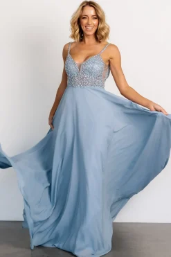 Sale Baltic Born Honor Beaded Bridal Gown | Dusty Blue DustyBlue
