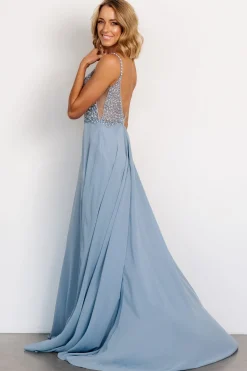 Sale Baltic Born Honor Beaded Bridal Gown | Dusty Blue DustyBlue