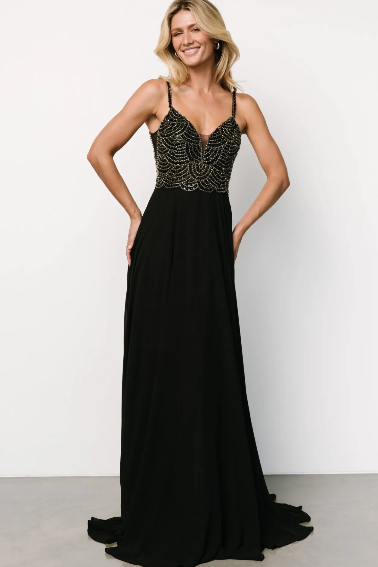 Fashion Baltic Born Honor Beaded Bridal Gown | Black