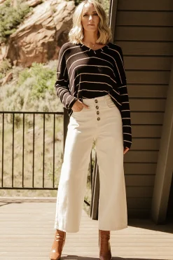 Fashion Baltic Born Houston Relaxed Sweater Top | Black Stripe BlackStripe