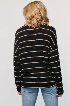 Fashion Baltic Born Houston Relaxed Sweater Top | Black Stripe BlackStripe