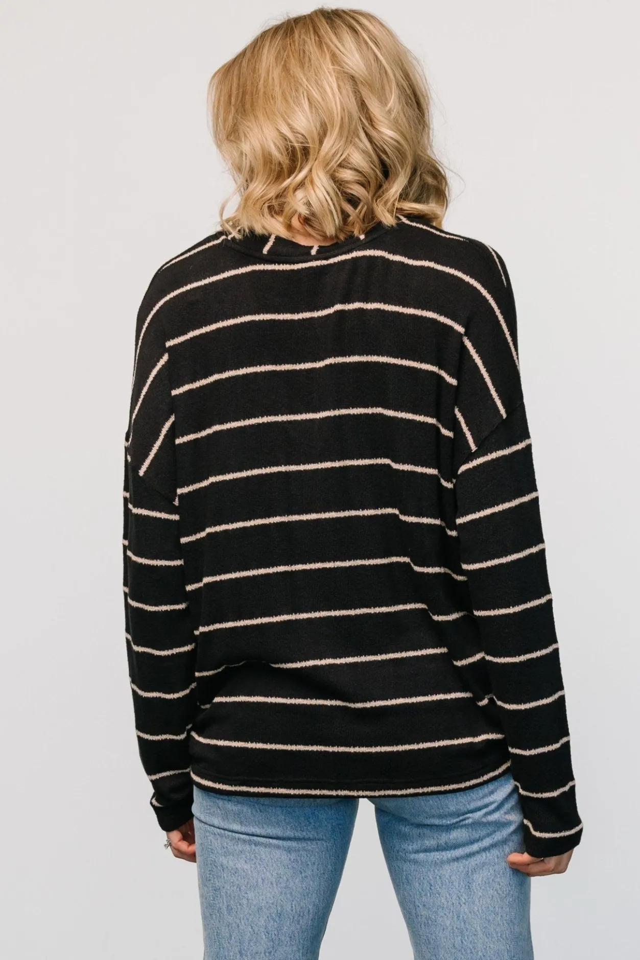 Fashion Baltic Born Houston Relaxed Sweater Top | Black Stripe BlackStripe