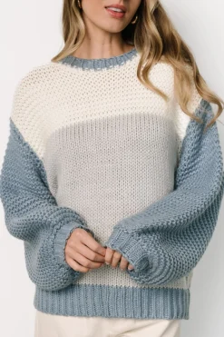 Hot Baltic Born Hygge Chunky Knit Sweater | Blue + Cream Blue+Cream