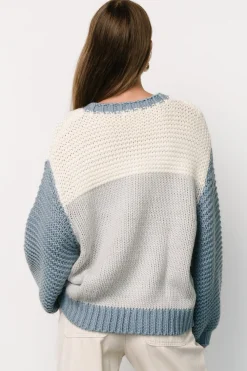 Hot Baltic Born Hygge Chunky Knit Sweater | Blue + Cream Blue+Cream
