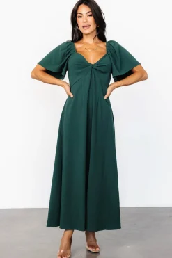 Discount Baltic Born Indie Back Tie Dress | Dark Green DarkGreen