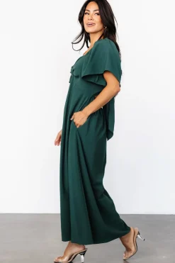 Discount Baltic Born Indie Back Tie Dress | Dark Green DarkGreen