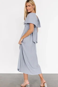 Online Baltic Born Indie Back Tie Dress | Dusty Blue DustyBlue