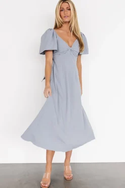 Online Baltic Born Indie Back Tie Dress | Dusty Blue DustyBlue