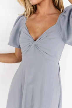 Online Baltic Born Indie Back Tie Dress | Dusty Blue DustyBlue