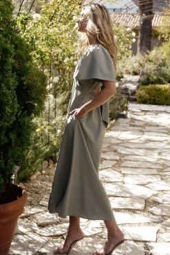 Clearance Baltic Born Indie Back Tie Dress | Dusty Green DustyGreen