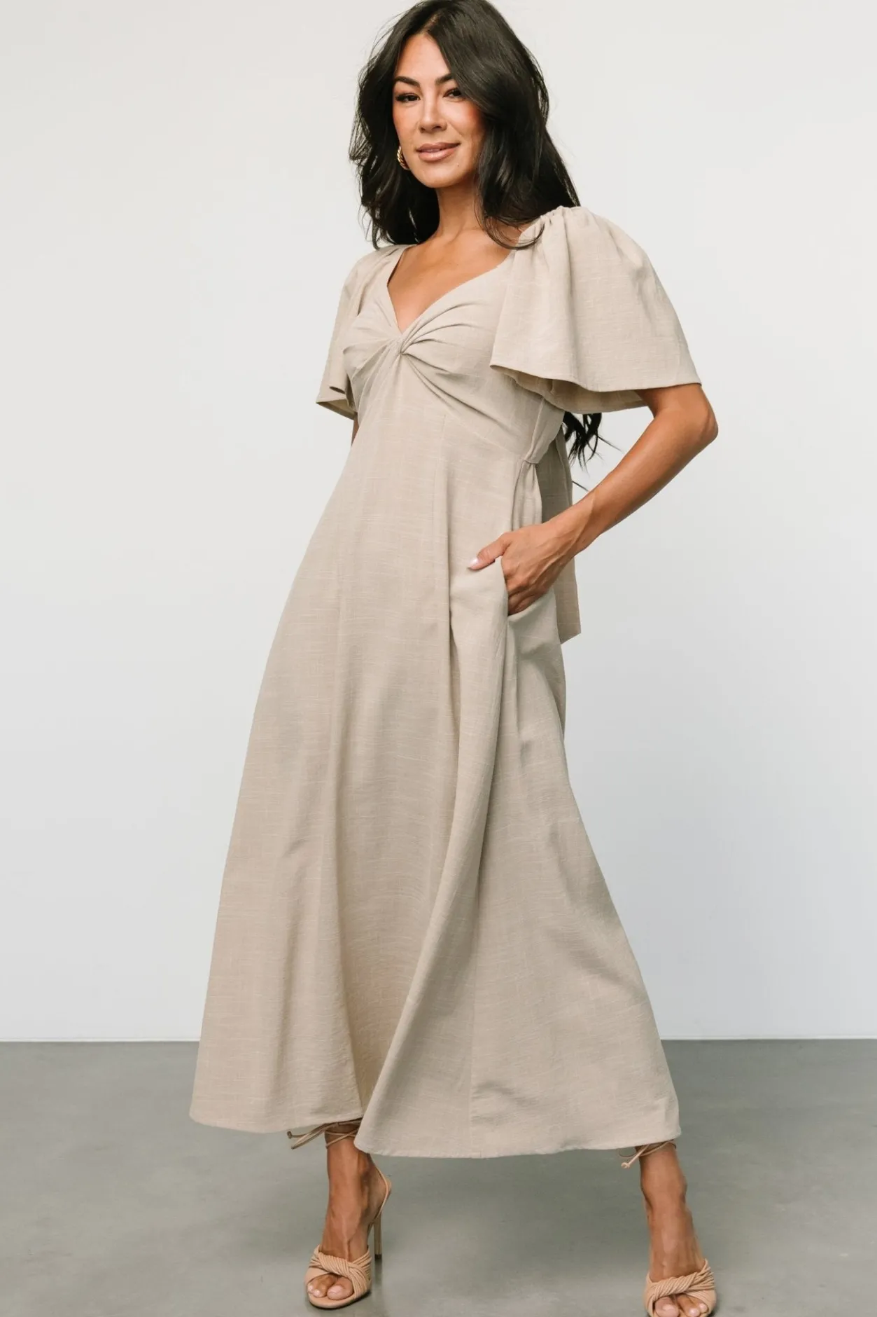 Hot Baltic Born Indie Back Tie Dress | Oatmeal