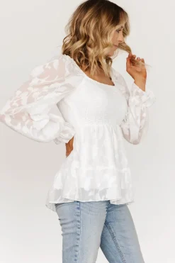 Clearance Baltic Born Ines Smocked Top | White