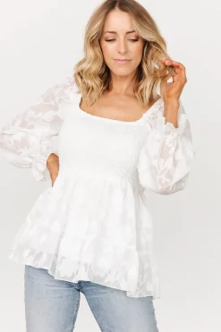Clearance Baltic Born Ines Smocked Top | White