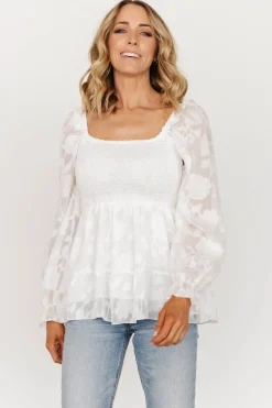 Clearance Baltic Born Ines Smocked Top | White