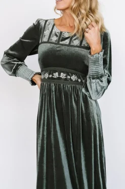 Best Baltic Born Ingrid Velvet Maxi Dress | Eucalyptus