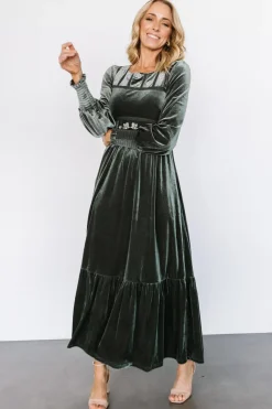 Best Baltic Born Ingrid Velvet Maxi Dress | Eucalyptus
