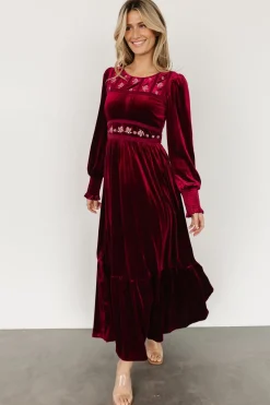 Outlet Baltic Born Ingrid Velvet Maxi Dress | Merlot