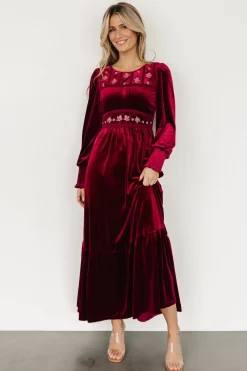 Outlet Baltic Born Ingrid Velvet Maxi Dress | Merlot