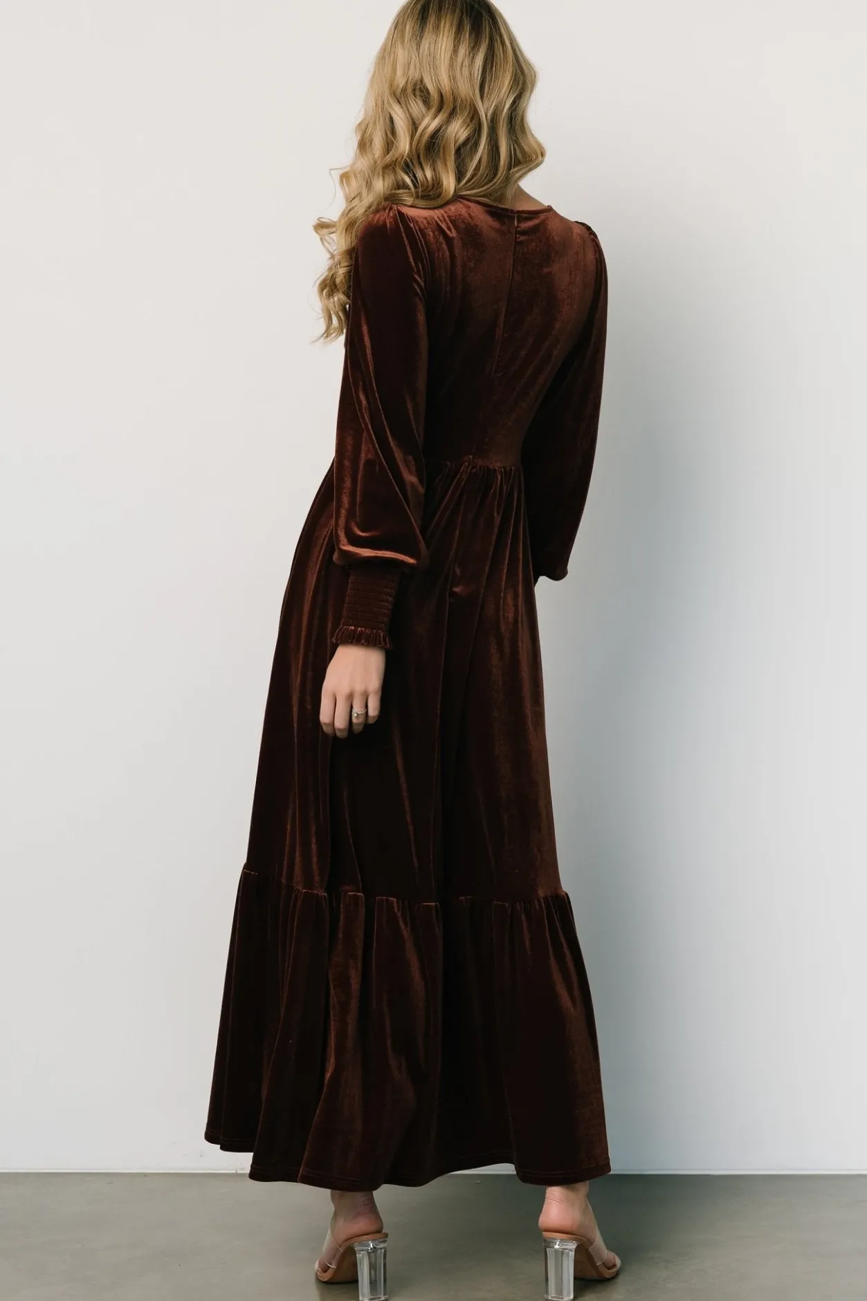 Discount Baltic Born Ingrid Velvet Maxi Dress | Chocolate
