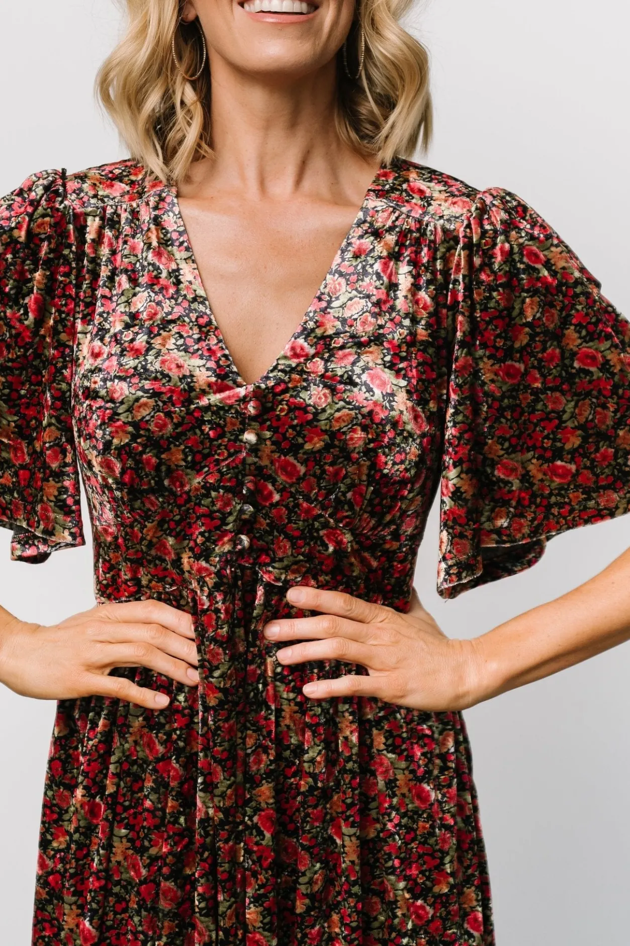 Discount Baltic Born Irina Velvet Maxi Dress | Black Multi Floral BlackMultiFloral