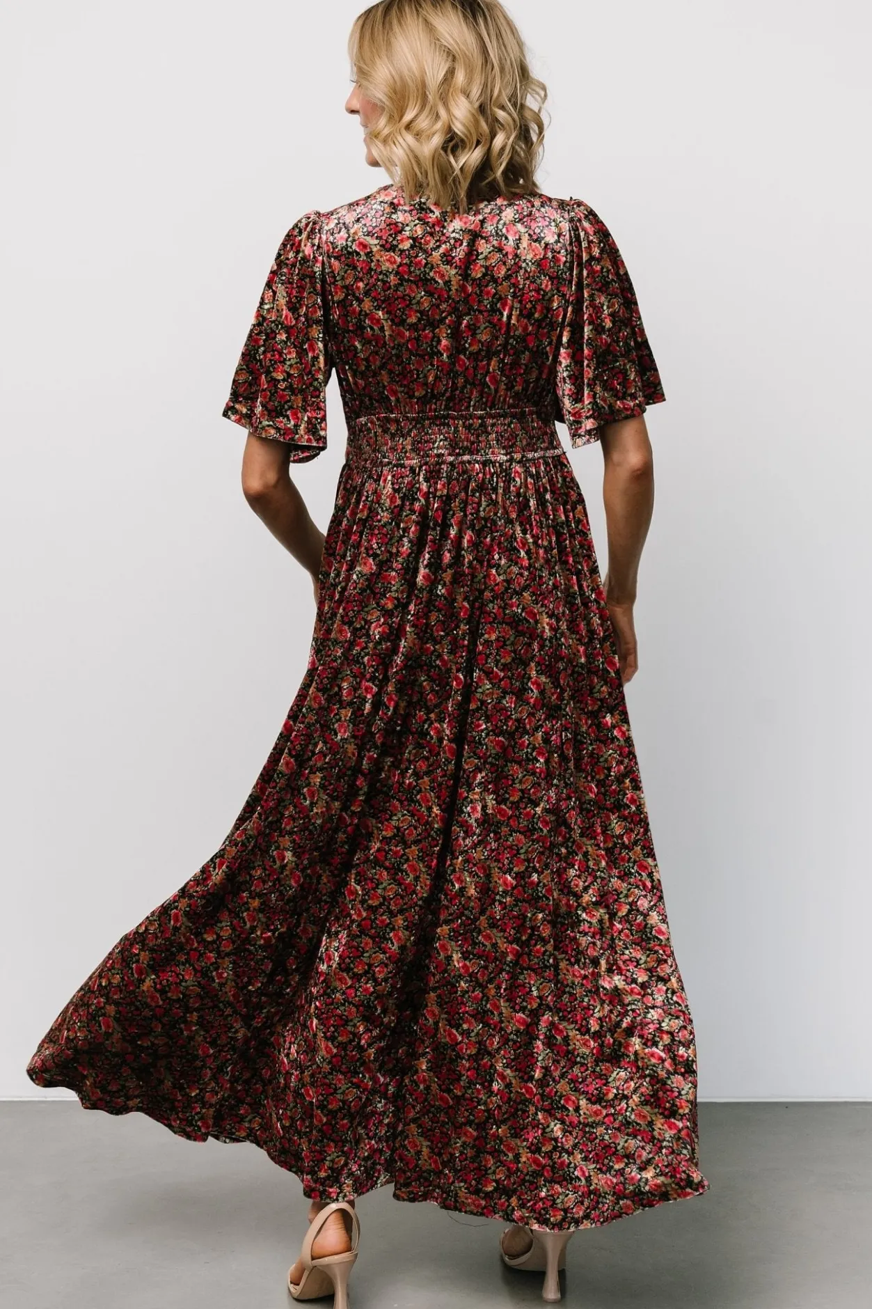 Discount Baltic Born Irina Velvet Maxi Dress | Black Multi Floral BlackMultiFloral