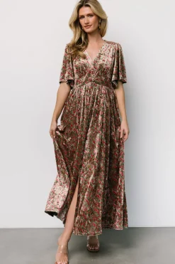 Best Baltic Born Irina Velvet Maxi Dress | Green Multi Floral GreenMultiFloral