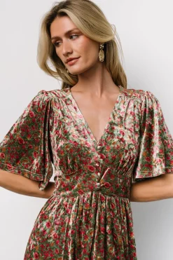 Best Baltic Born Irina Velvet Maxi Dress | Green Multi Floral GreenMultiFloral