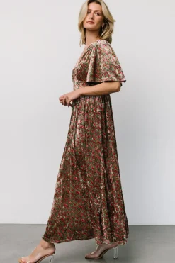 Best Baltic Born Irina Velvet Maxi Dress | Green Multi Floral GreenMultiFloral