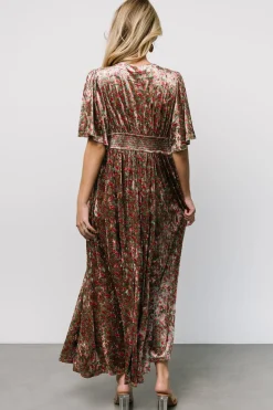Best Baltic Born Irina Velvet Maxi Dress | Green Multi Floral GreenMultiFloral