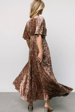 Best Baltic Born Irina Velvet Maxi Dress | Green Multi Floral GreenMultiFloral