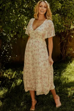 Fashion Baltic Born Iris Midi Dress | Blush Floral BlushFloral