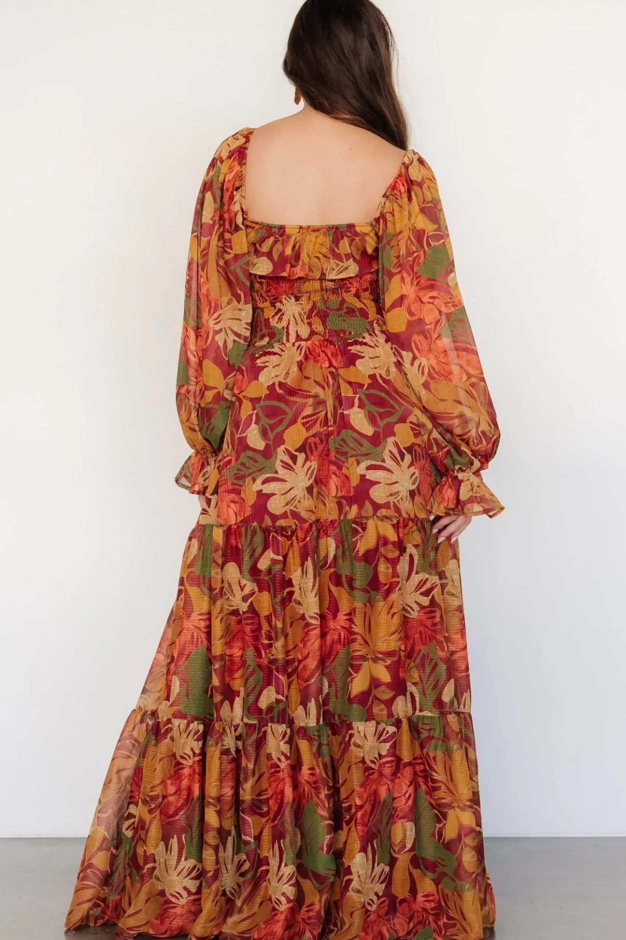 Discount Baltic Born Isadora Tiered Dress | Rust Multi Floral RustMultiFloral