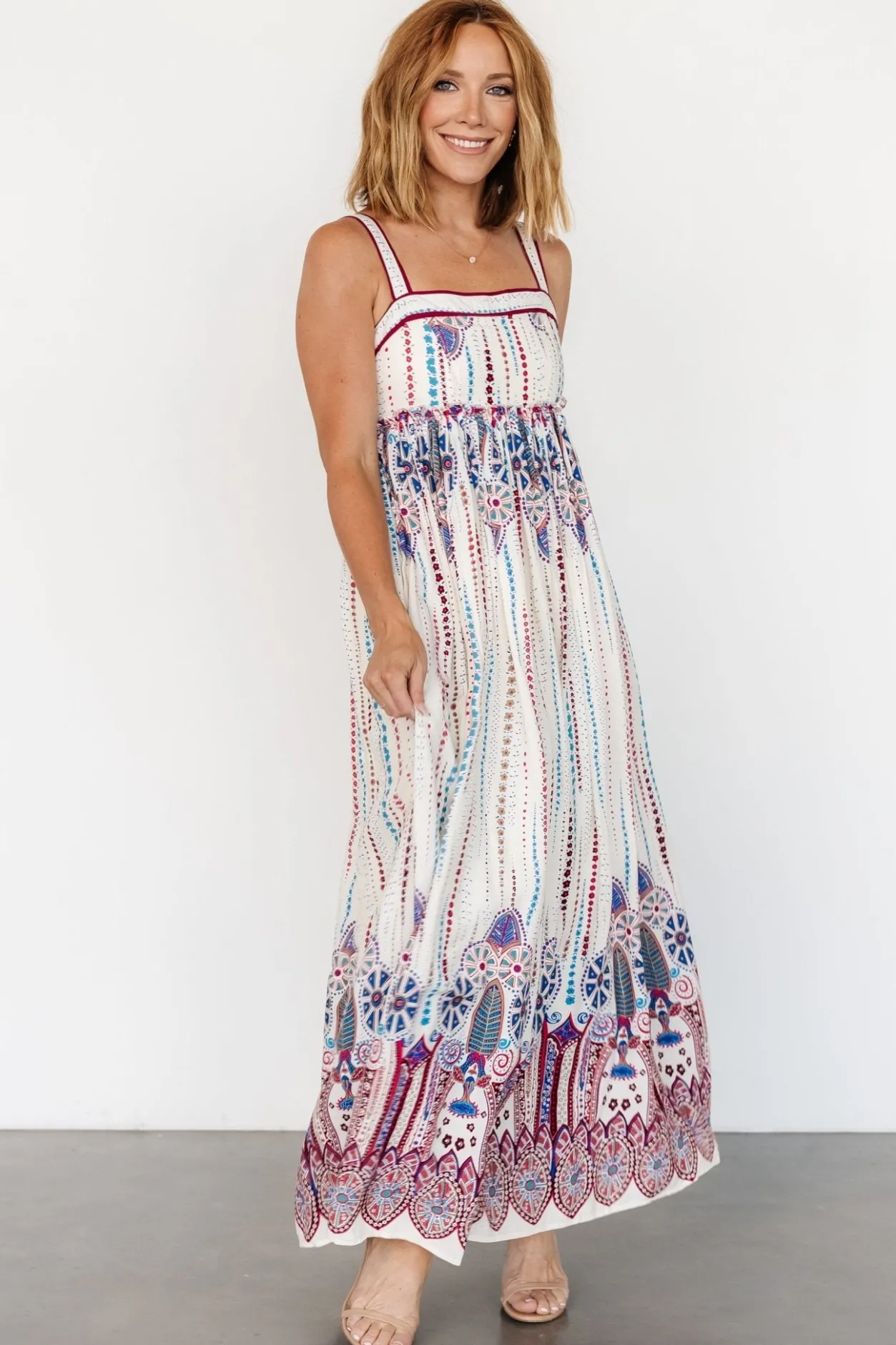Fashion Baltic Born Ivania Tank Maxi Dress | Cream Multi CreamMulti
